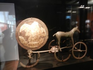 Sun god rides a chariot across the sky