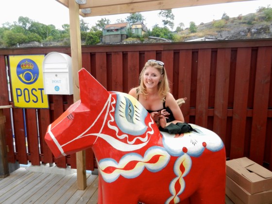 Swedish icon, the painted red horse