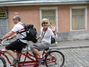 Talinn is a great city to rent a bicycle built for two