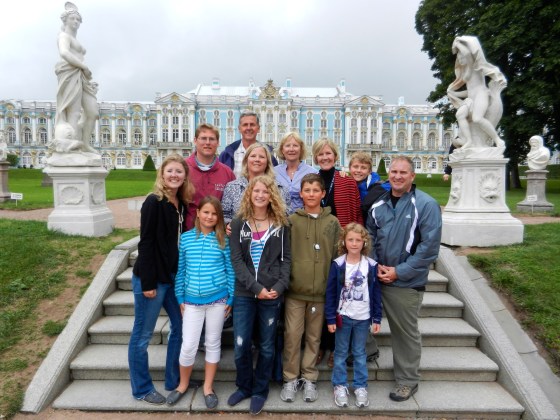 Our family pic at St Petersberg's Winter Palace 