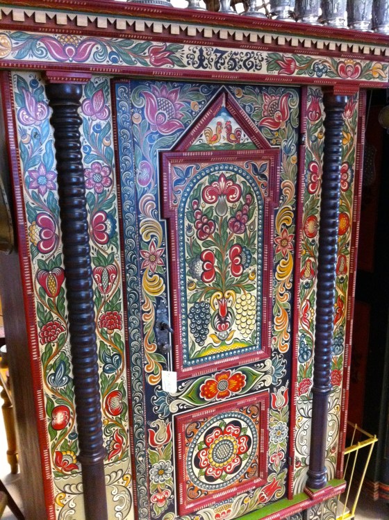 The coveted German antique....a painted cabinet. This one has been restored but the colors are out of this world