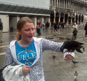 St Mark's Square and hungry pigeons