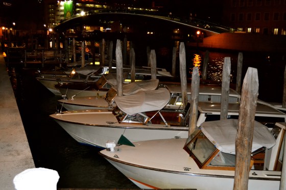 Venice at night...boats tucked into their watery beds until morning