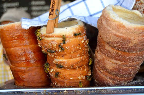 Apparently the bees love chimney cakes too. Glad we didn't have to eat the ones on display