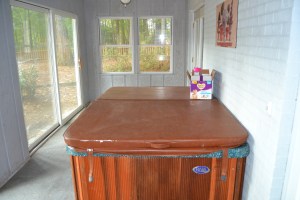 I know you love your hot tub and you think others will too. But, everything in this room is moldy and the water you're keeping inside the tub does nothing to help matters.