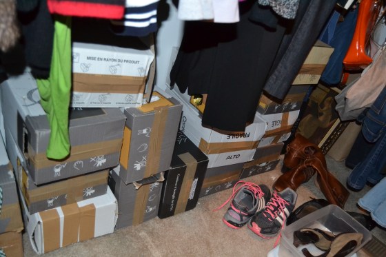 Safe and easy access to many cases of wine in the master closet