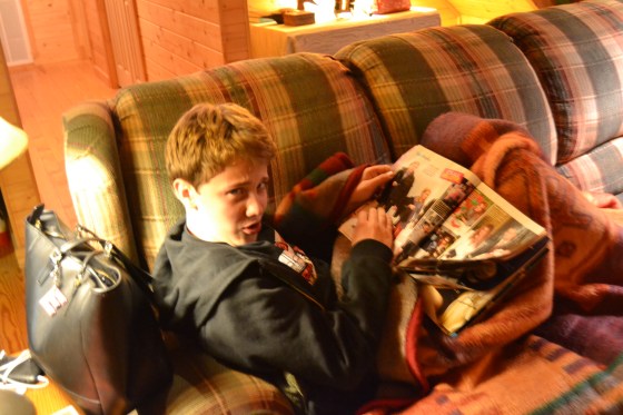 Without wi-fi Will resorted to reading a magazine; People Magazine so it wasn't all bad