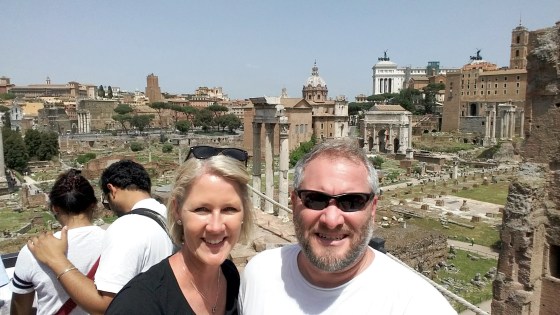 An overview of the Forum with the Monumento Nazionale a Vittorio Emanuele II in the background