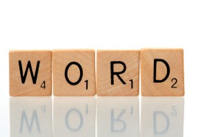 Word with scrabble blocks